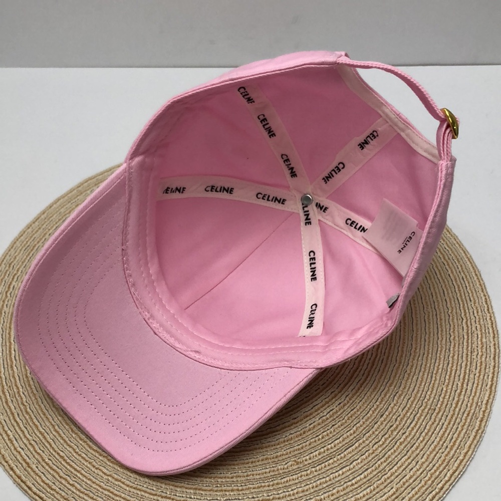Celine Pink Hat with Cream Emblem - Picture 5 of 6